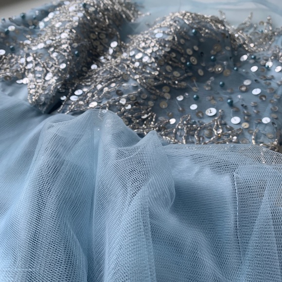 Betsy & Adam tulle sparkly dress in periwinkle - Picture 3 of 5